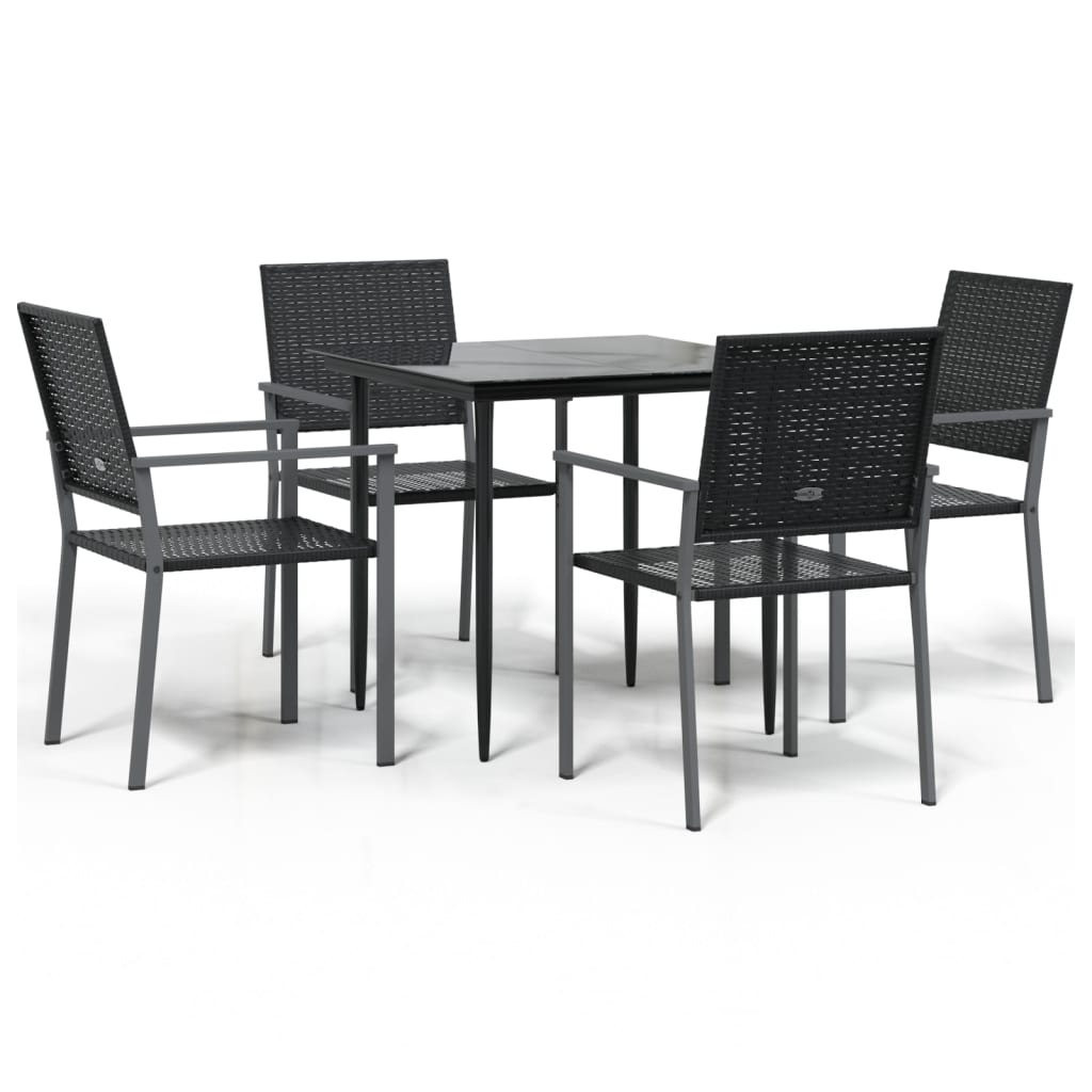 Set da Pranzo da Giardino 5 pz in Polyrattan e Acciaio - homemem39