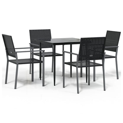 Set da Pranzo da Giardino 5 pz in Polyrattan e Acciaio - homemem39