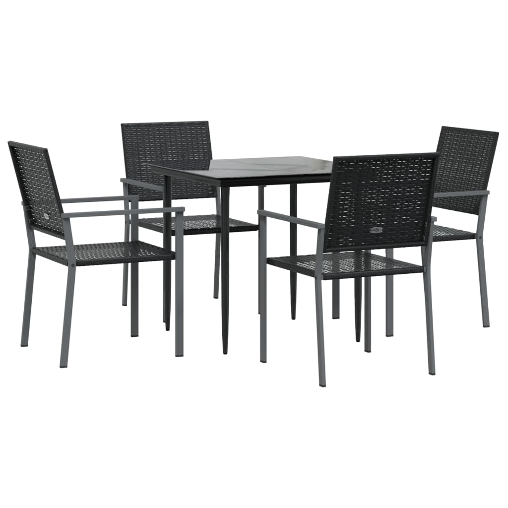 Set da Pranzo da Giardino 5 pz in Polyrattan e Acciaio - homemem39