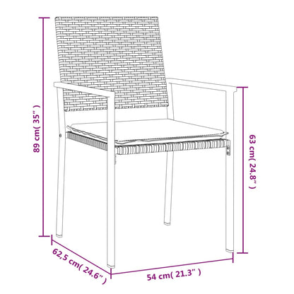 Set Pranzo da Giardino 5pz con Cuscini in Polyrattan e Acciaio | homemem39