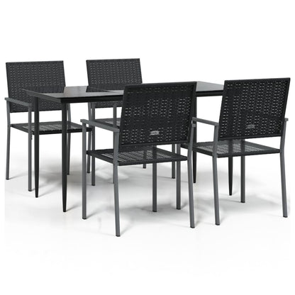 Set da Pranzo da Giardino 5 pz in Polyrattan e Acciaio - homemem39