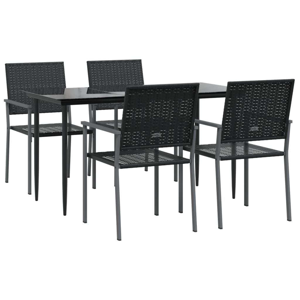 Set da Pranzo da Giardino 5 pz in Polyrattan e Acciaio - homemem39