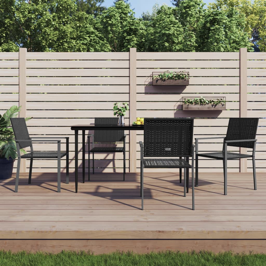 Set da Pranzo da Giardino 5 pz in Polyrattan e Acciaio - homemem39