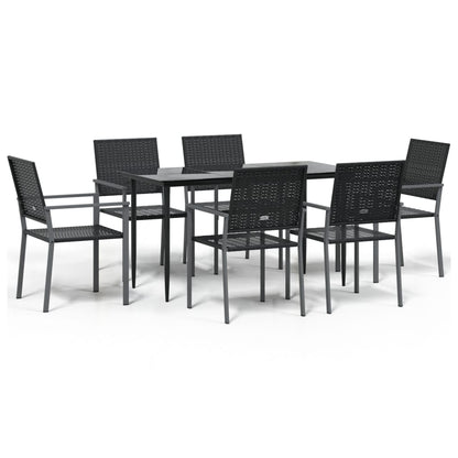 Set da Pranzo da Giardino 7 pz in Polyrattan e Acciaio - homemem39
