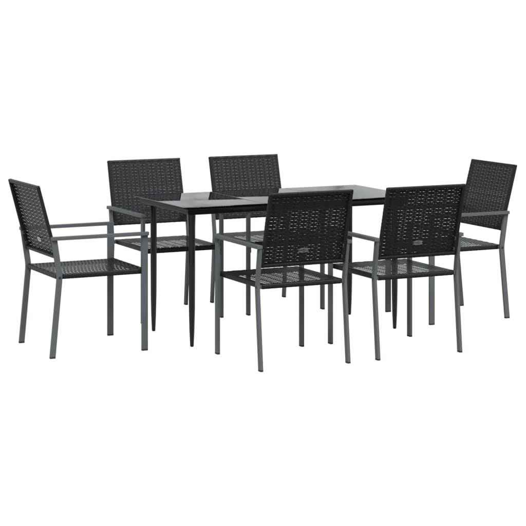 Set da Pranzo da Giardino 7 pz in Polyrattan e Acciaio - homemem39