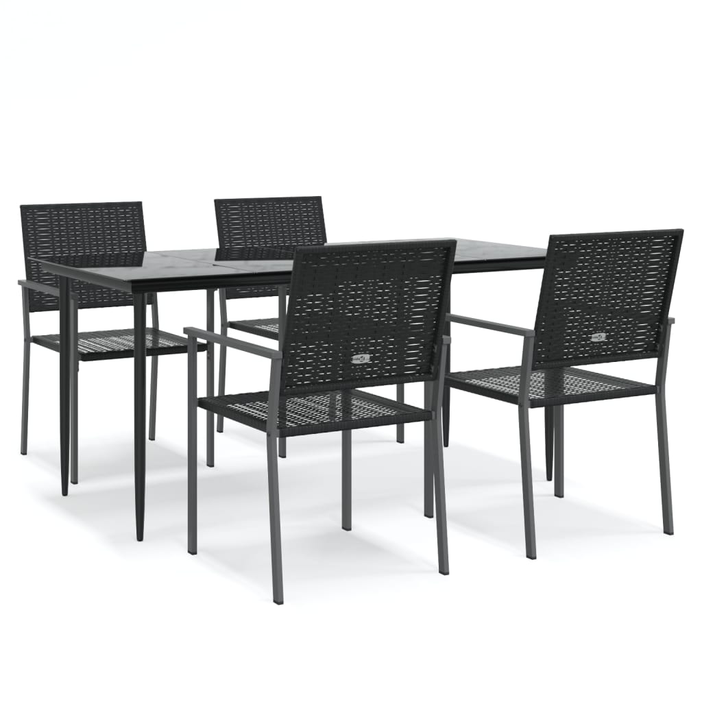 Set da Pranzo da Giardino 5 pz in Polyrattan e Acciaio - homemem39