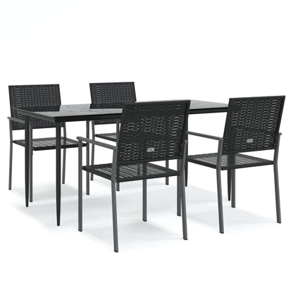 Set da Pranzo da Giardino 5 pz in Polyrattan e Acciaio - homemem39