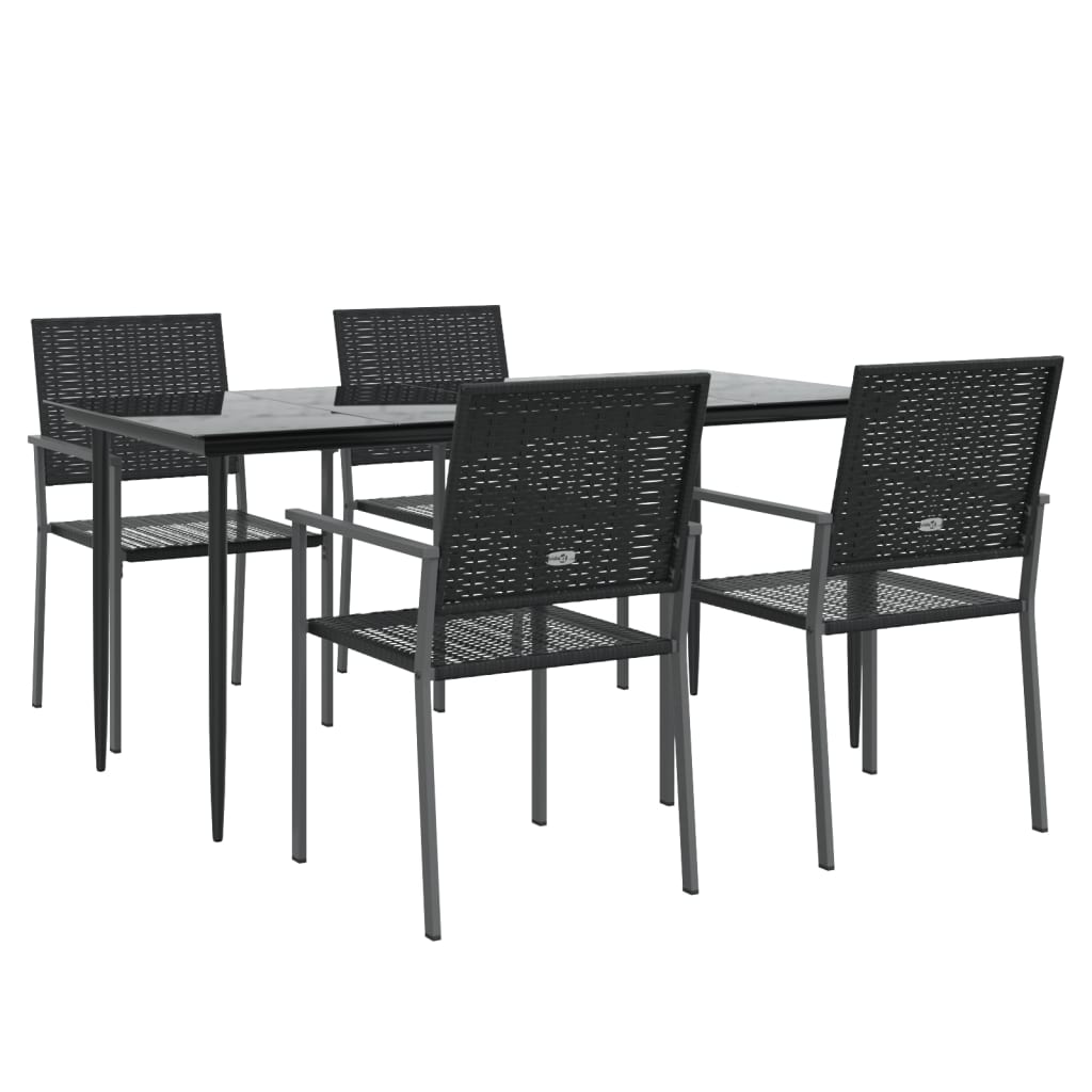 Set da Pranzo da Giardino 5 pz in Polyrattan e Acciaio - homemem39