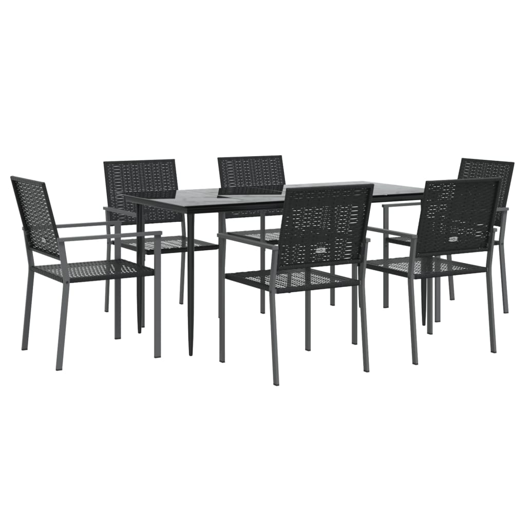 Set da Pranzo da Giardino 7 pz in Polyrattan e Acciaio - homemem39