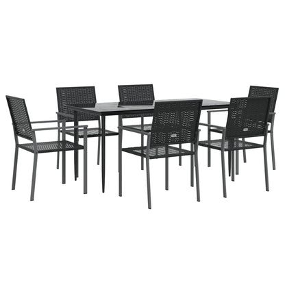 Set da Pranzo da Giardino 7 pz in Polyrattan e Acciaio - homemem39