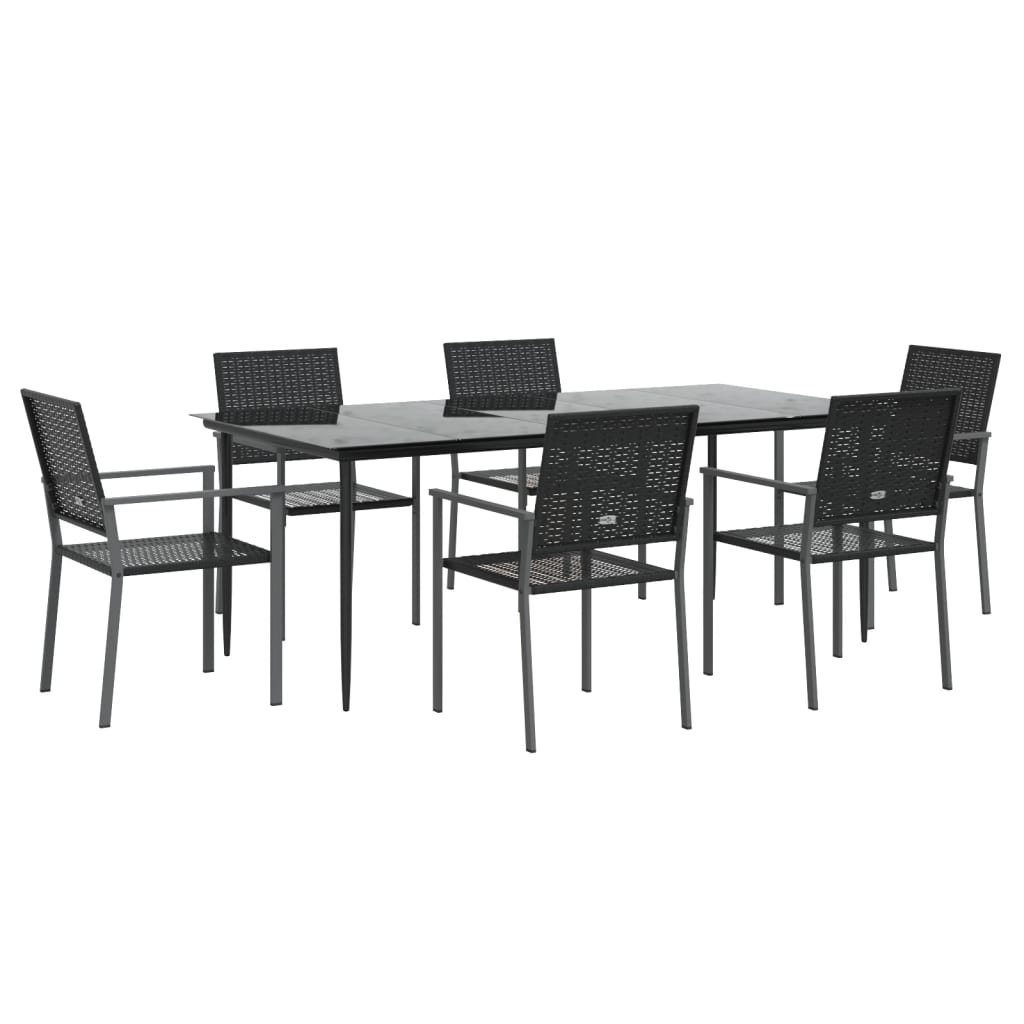 Set da Pranzo da Giardino 7 pz in Polyrattan e Acciaio - homemem39