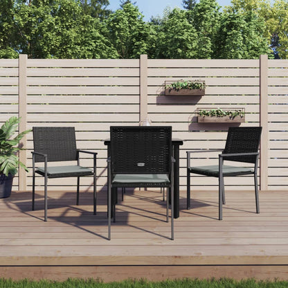 Set Pranzo da Giardino 5pz con Cuscini in Polyrattan e Acciaio - homemem39