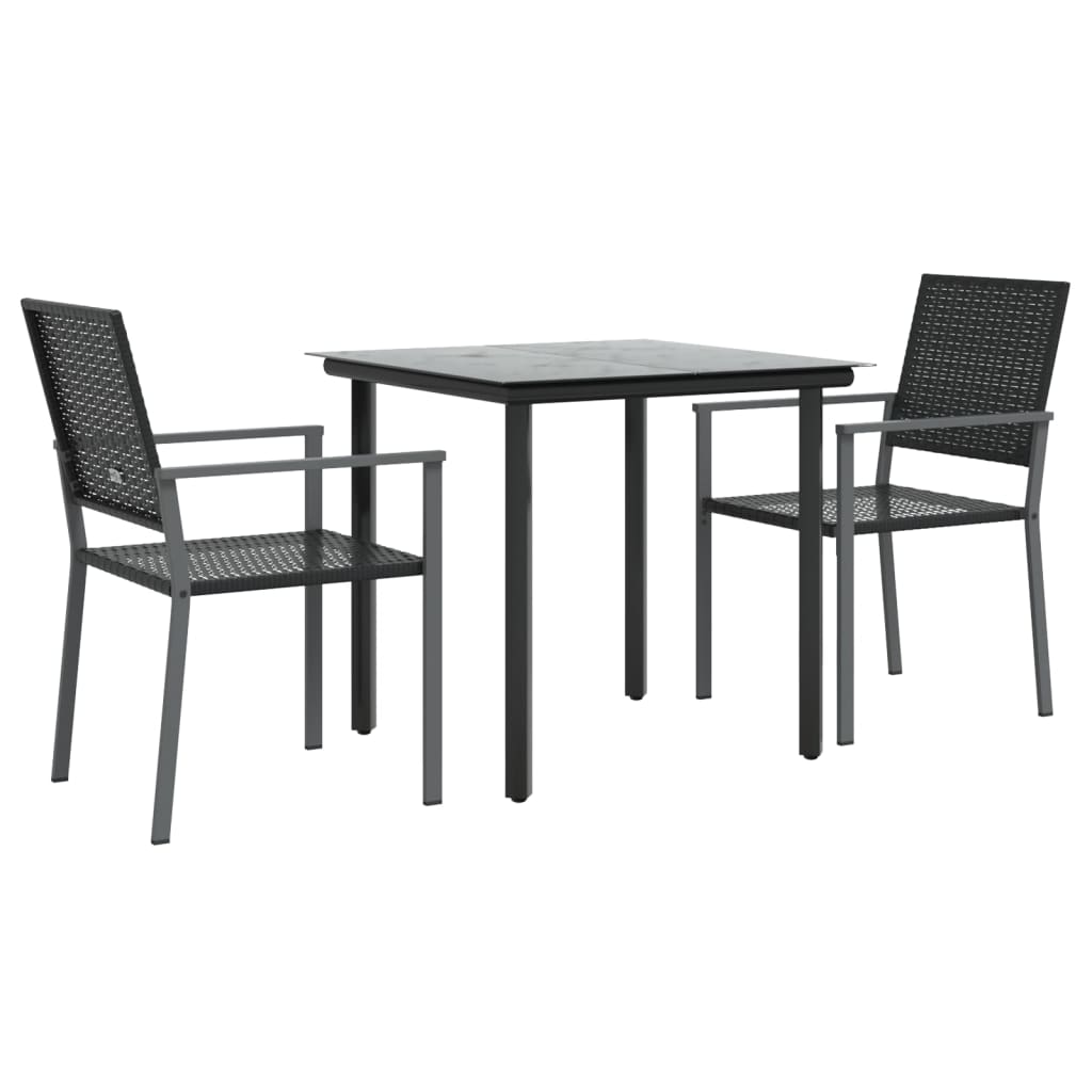 Set da Pranzo da Giardino 3 pz in Polyrattan e Acciaio - homemem39