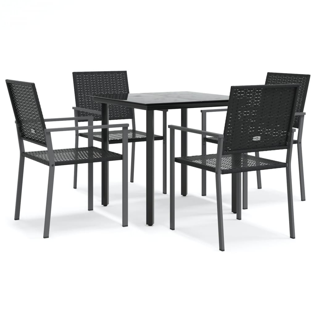 Set da Pranzo da Giardino 5 pz in Polyrattan e Acciaio - homemem39