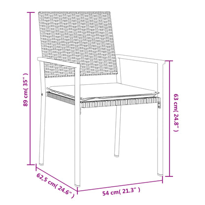 Set Pranzo da Giardino 5pz con Cuscini in Polyrattan e Acciaio | homemem39