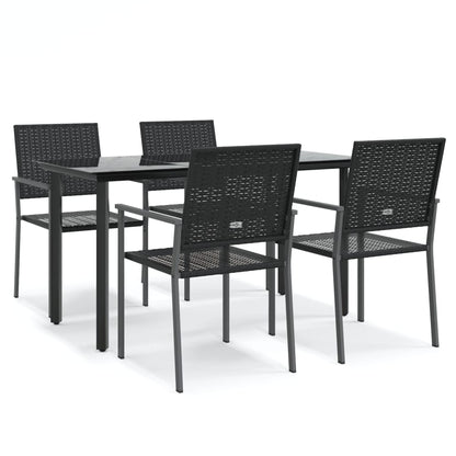 Set da Pranzo da Giardino 5 pz in Polyrattan e Acciaio - homemem39