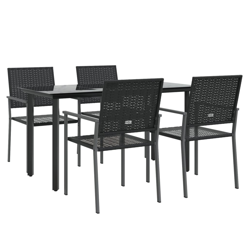 Set da Pranzo da Giardino 5 pz in Polyrattan e Acciaio - homemem39