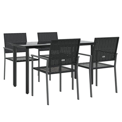 Set da Pranzo da Giardino 5 pz in Polyrattan e Acciaio - homemem39