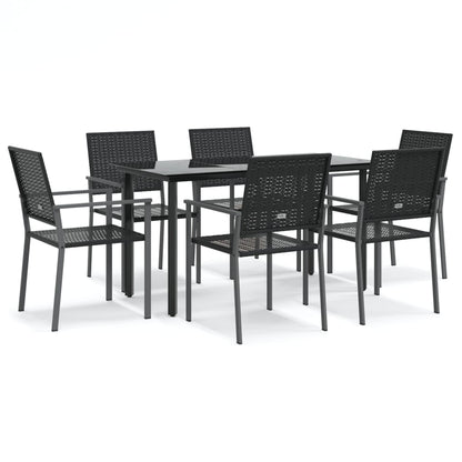 Set da Pranzo da Giardino 7 pz in Polyrattan e Acciaio - homemem39