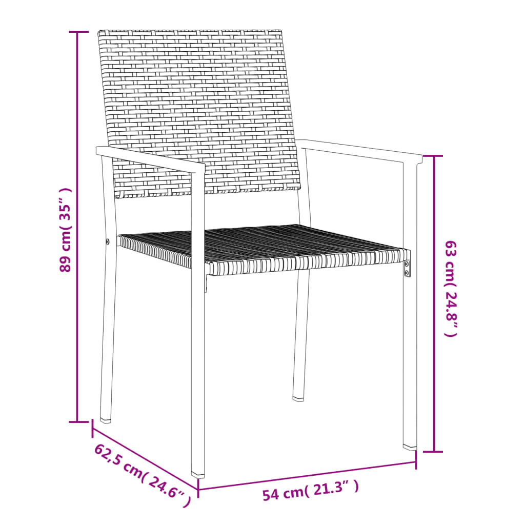 Set da Pranzo da Giardino 7 pz in Polyrattan e Acciaio | homemem39