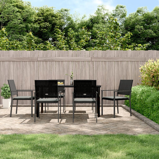 Set Pranzo da Giardino 7 pz con Cuscini in Polyrattan e Acciaio - homemem39