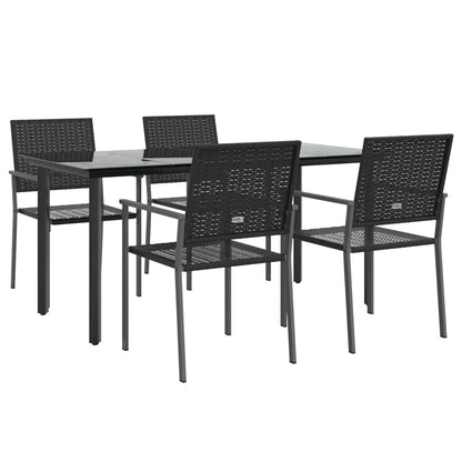 Set da Pranzo da Giardino 5 pz in Polyrattan e Acciaio - homemem39