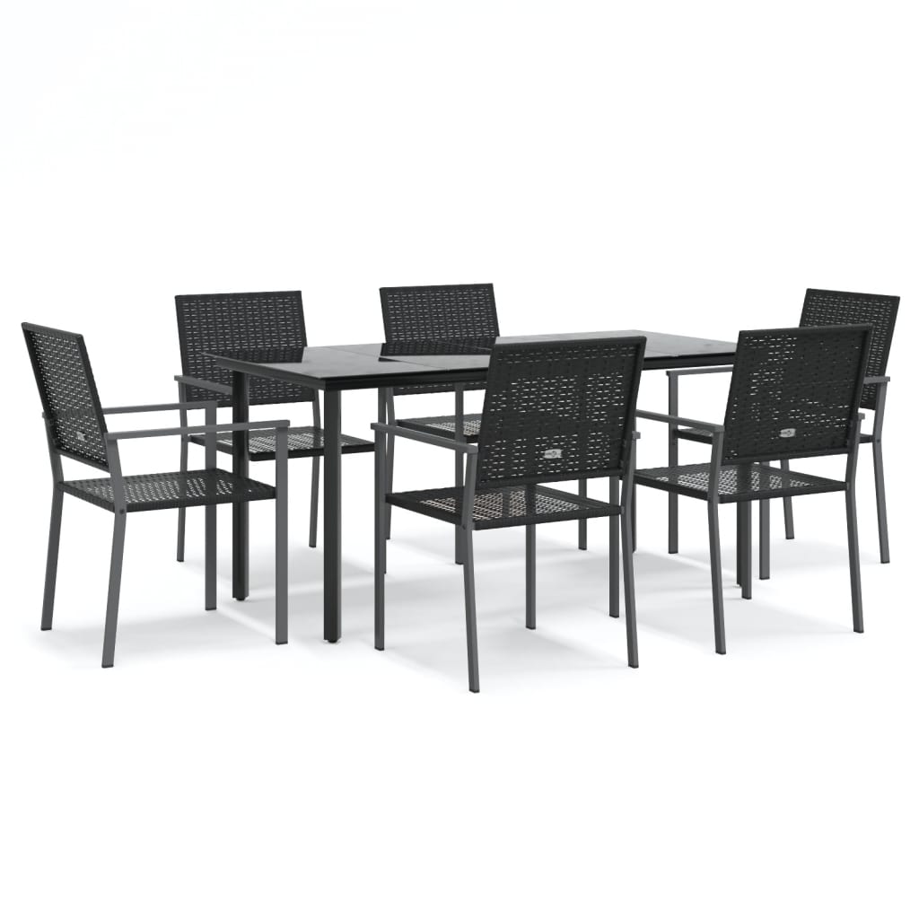Set da Pranzo da Giardino 7 pz in Polyrattan e Acciaio - homemem39