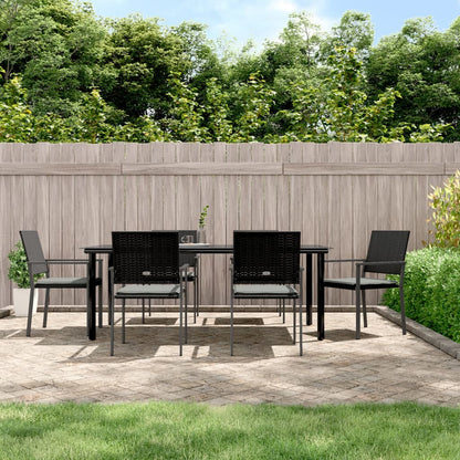 Set Pranzo da Giardino 7 pz con Cuscini in Polyrattan e Acciaio - homemem39
