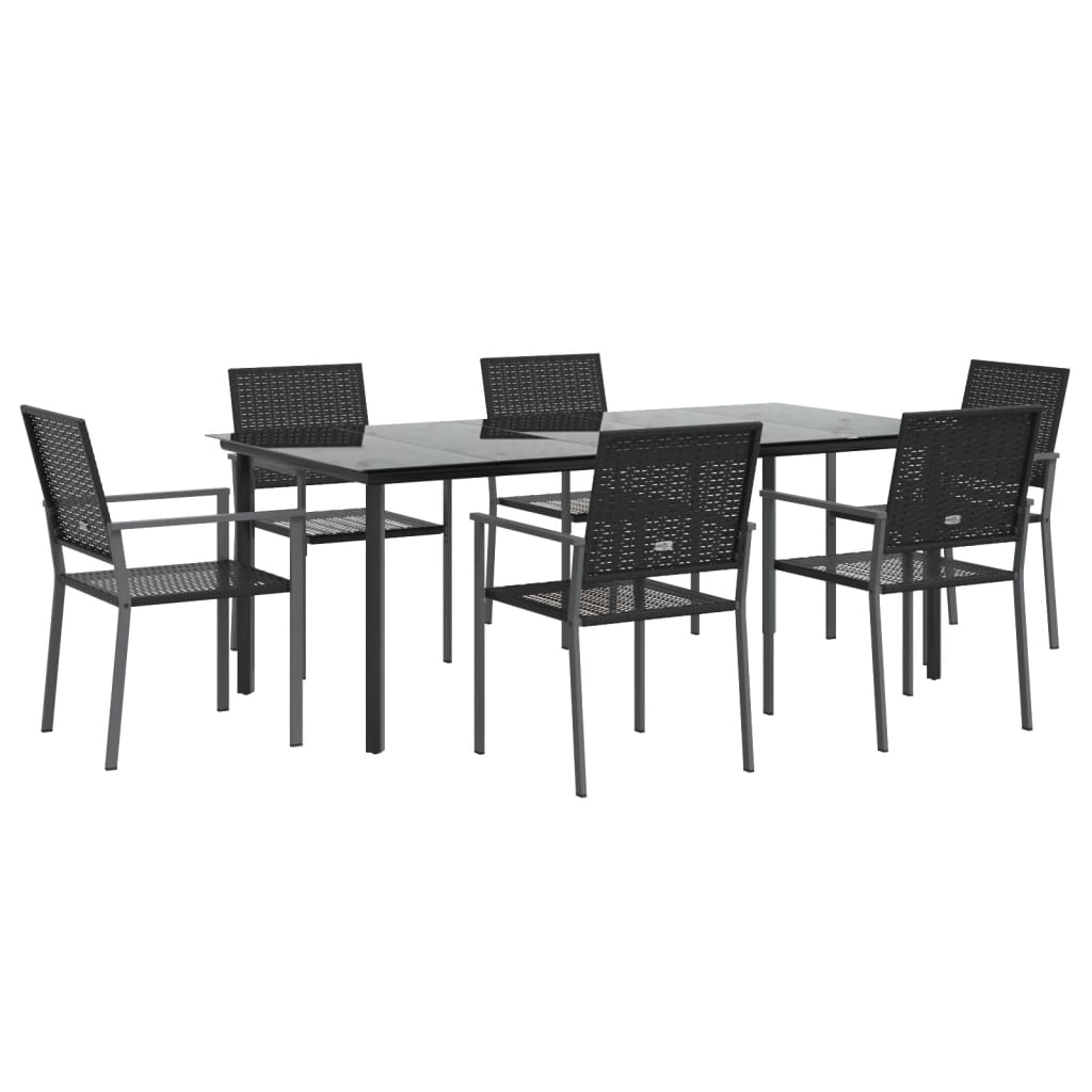 Set da Pranzo da Giardino 7 pz in Polyrattan e Acciaio - homemem39