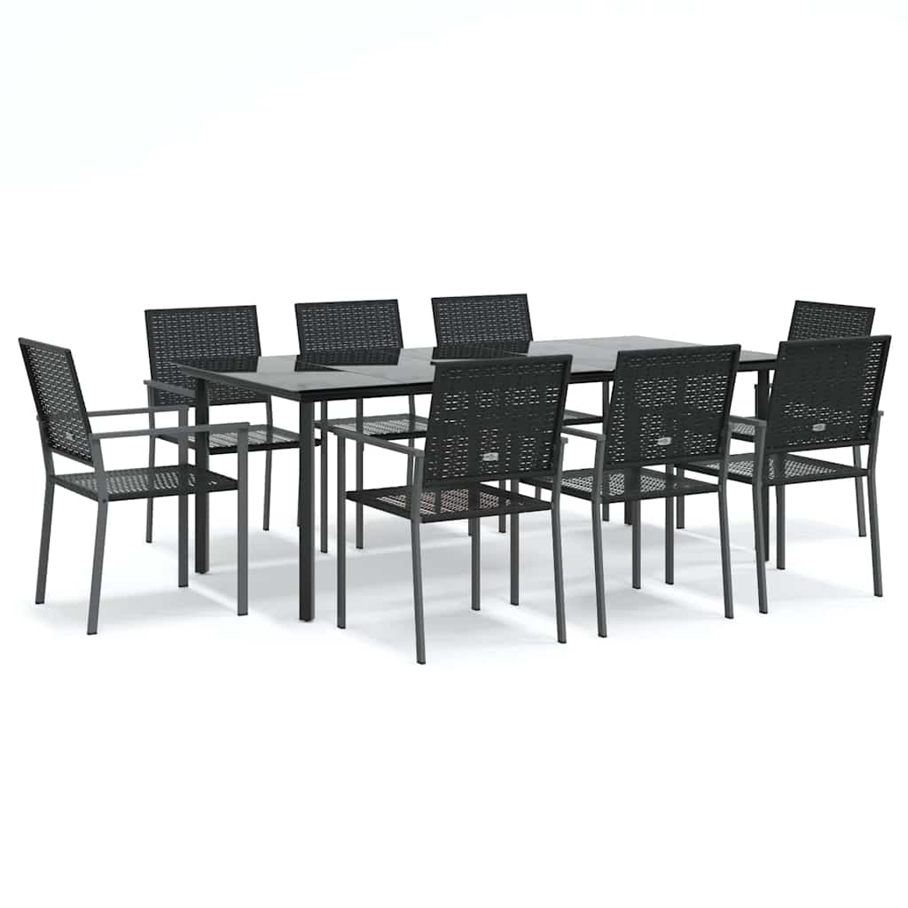 Set da Pranzo da Giardino 9 pz in Polyrattan e Acciaio | homemem39