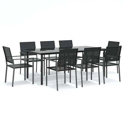 Set da Pranzo da Giardino 9 pz in Polyrattan e Acciaio | homemem39
