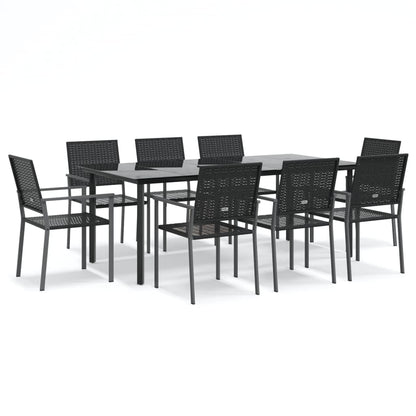 Set da Pranzo da Giardino 9 pz in Polyrattan e Acciaio - homemem39