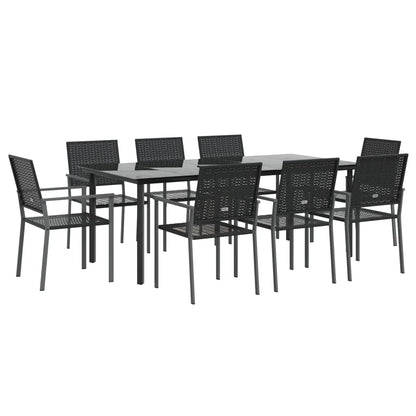 Set da Pranzo da Giardino 9 pz in Polyrattan e Acciaio - homemem39
