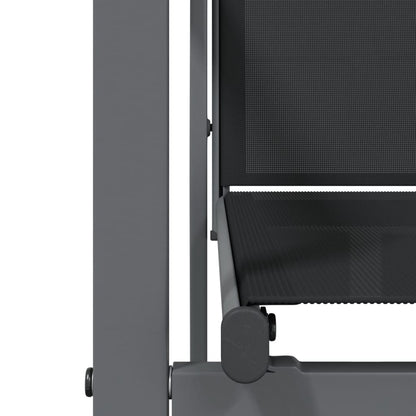 Set da Pranzo da Giardino 5 pz Nero in Textilene e Acciaio - homemem39