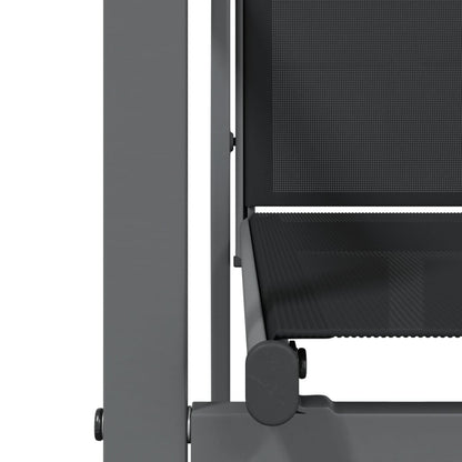 Set da Pranzo da Giardino 5 pz Nero in Textilene e Acciaio - homemem39