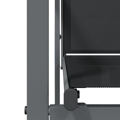 Set da Pranzo da Giardino 5 pz Nero in Textilene e Acciaio - homemem39