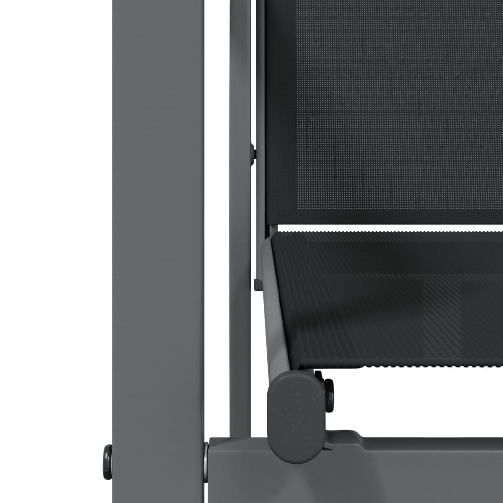 Set da Pranzo da Giardino 9 pz Nero in Textilene e Acciaio - homemem39