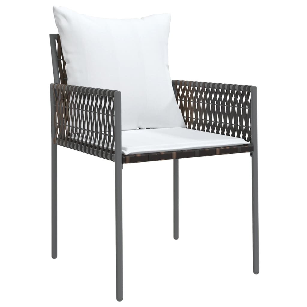 Set Pranzo da Giardino 5pz con Cuscini in Polyrattan e Acciaio | homemem39