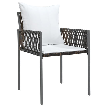 Set Pranzo da Giardino 5pz con Cuscini in Polyrattan e Acciaio | homemem39