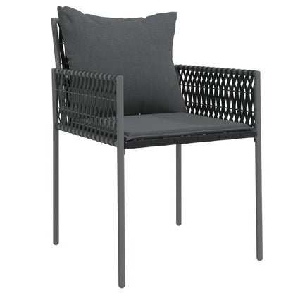 Set Pranzo da Giardino 5pz con Cuscini in Polyrattan e Acciaio | homemem39
