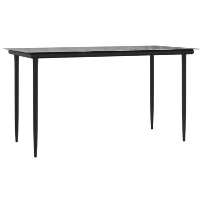 Set Pranzo Giardino 5 pz con Cuscini Polyrattan e Acciaio Nero | homemem39