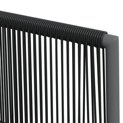 Set Pranzo Giardino 7 pz con Cuscini Polyrattan e Acciaio Nero | homemem39
