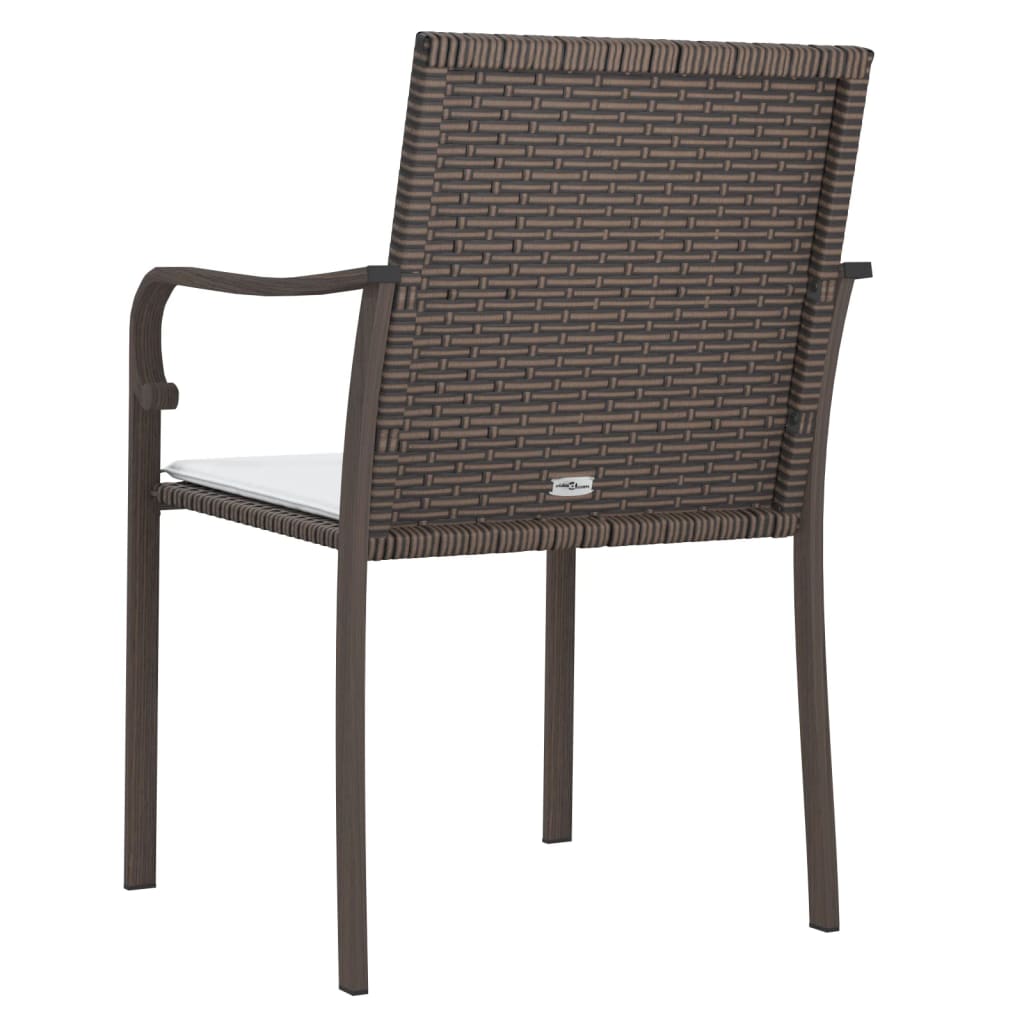 Sedie da Giardino con Cuscini 6pz Marroni 56x59x84cm Polyrattan - homemem39