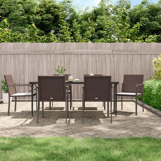 Sedie da Giardino con Cuscini 6pz Marroni 56x59x84cm Polyrattan - homemem39