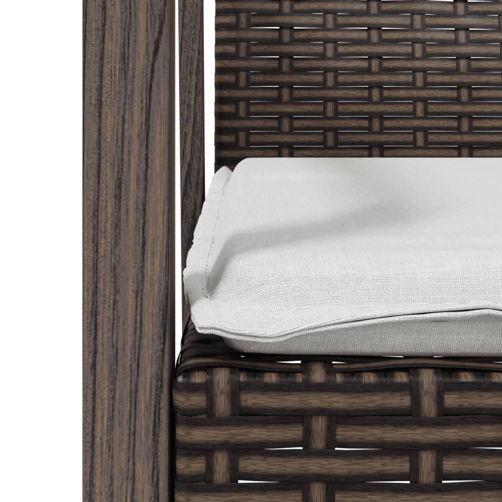 Sedie Giardino con Cuscini 4pz Marroni 56,5x57x83 cm Polyrattan - homemem39
