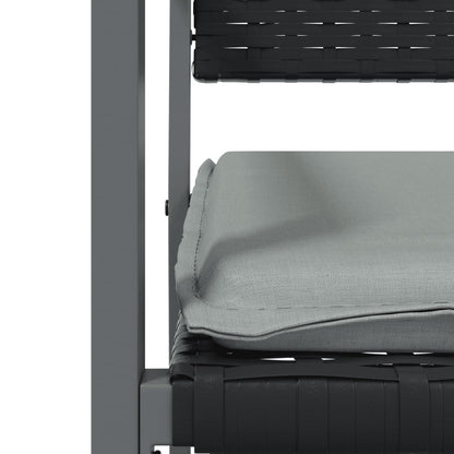 Sedie da Giardino con Cuscini 6pz Nere 54x62,5x89 cm Polyrattan - homemem39