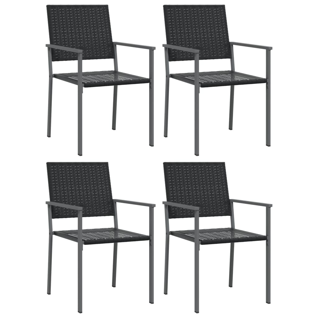 Sedie da Giardino 4 pz Nere 54x62,5x89 cm in Polyrattan - homemem39