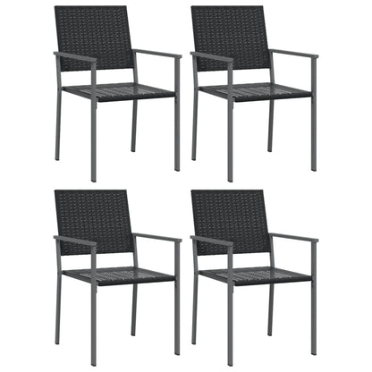 Sedie da Giardino 4 pz Nere 54x62,5x89 cm in Polyrattan - homemem39