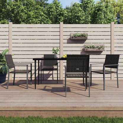 Sedie da Giardino 4 pz Nere 54x62,5x89 cm in Polyrattan - homemem39