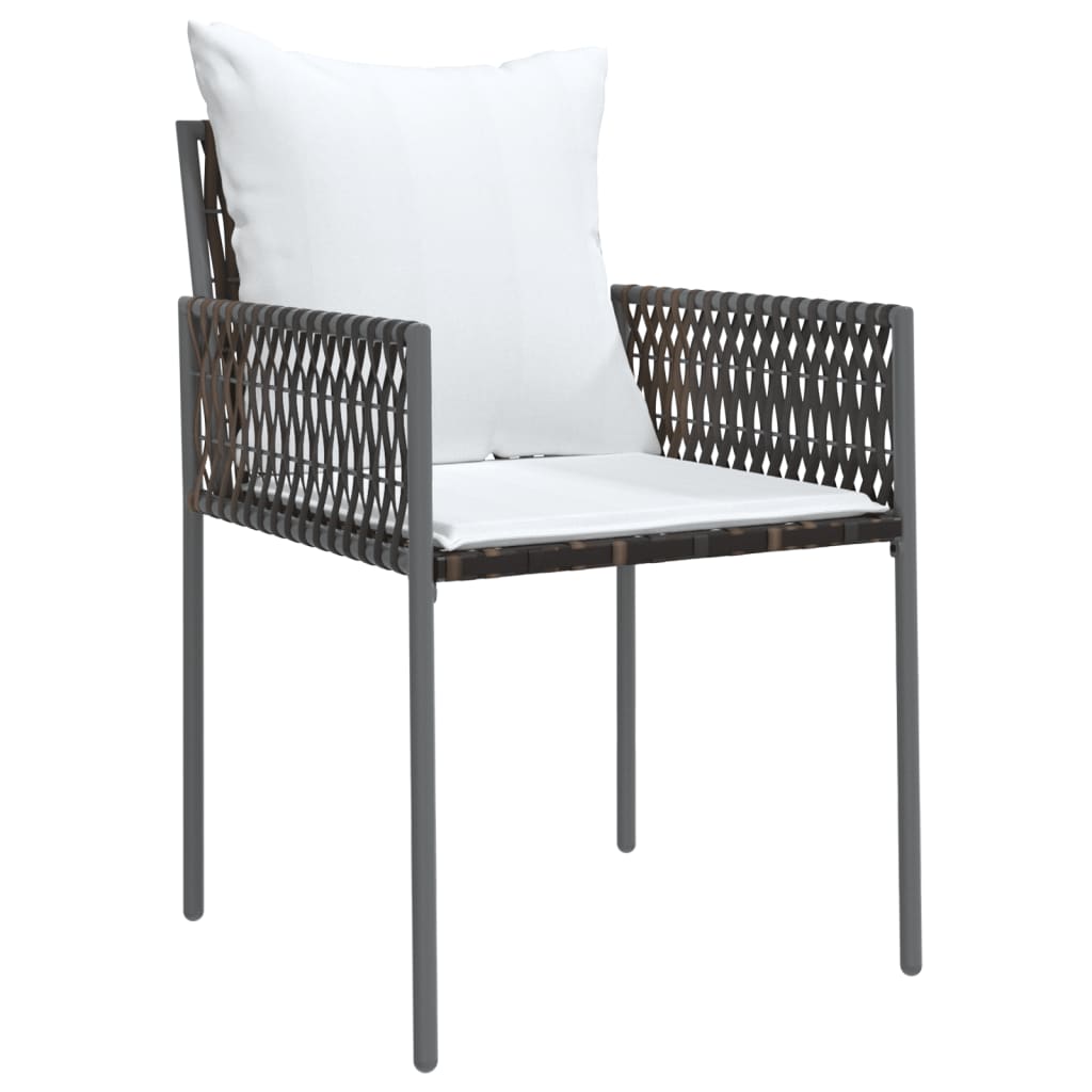 Sedie da Giardino con Cuscini 6pz Marroni 54x61x83cm Polyrattan - homemem39